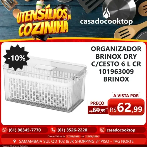 ORGANIZADOR BRINOX DRY C/CESTO 6 L CR 101963009 BRINOX