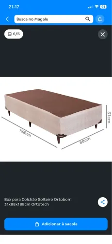 Base cama solteiro 