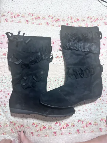 Bota cano alto de franja nova 39