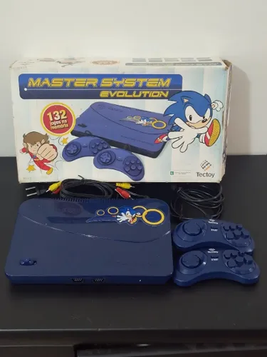 Master System Evolution Tectoy Azul Sonic - 132 Jogos - Completo na Caixa