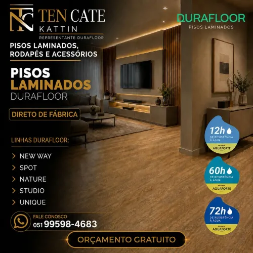 PISOS LAMINADOS, RODAPÉS E ACESSÓRIOS.