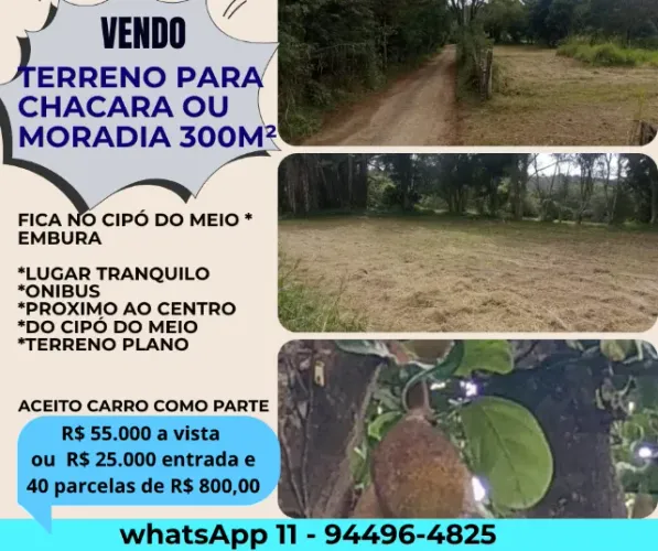chacara tereno para mini chacara ou moradia - cipó do meio - embura