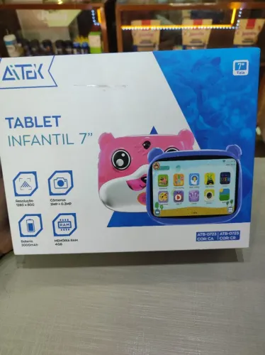 Tablet Infantil 64gb cor rosa Aitek com carregador
