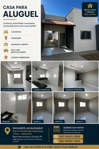 Aluga-se casa com 3 quartos