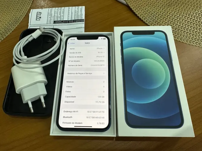 iPhone 12 Azul 128gb impecável