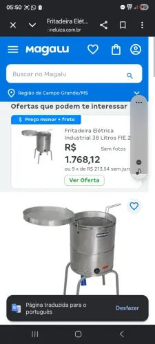 Fritadeira industrial *watts
