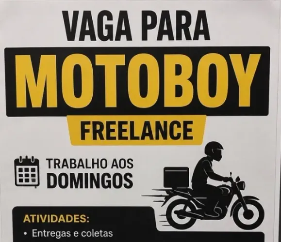 Vaga de motoboy Free lance aos domingos em Santo André