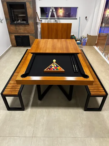 Mesa de bilhar e jantar de luxo