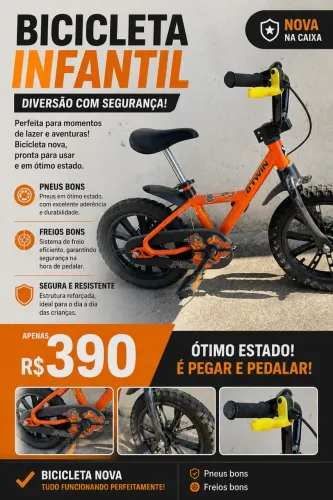 ? BICICLETA INFANTIL B?TWIN - R$ 390,00! ?