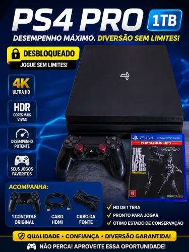 ? PLAYSTATION 4 PRO DESBLOQUEADO - EXCELENTE ESTADO ?