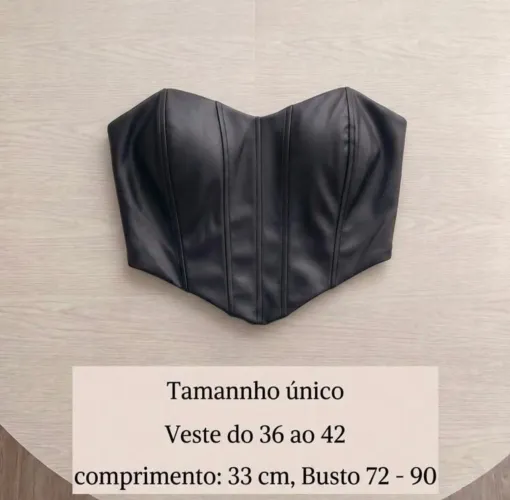 Cropped Corselet em couro
