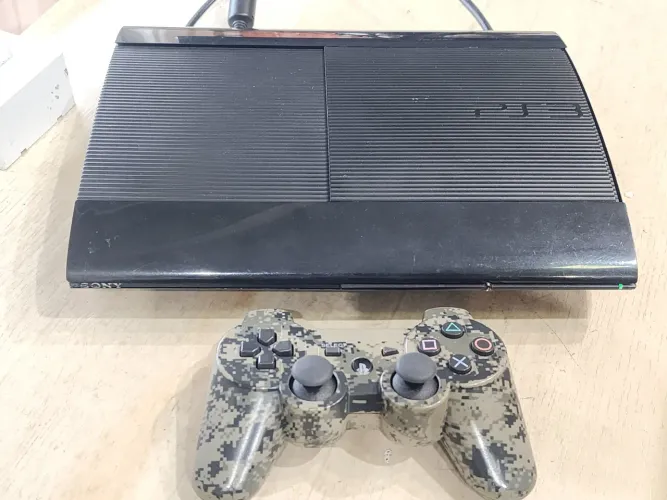 Ps3 s.slim de 250gb com 1 controle funciona somente cabo componente