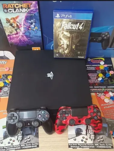 PS4 PRO SEMINOVO, 2 CONTROLES,GARANTIA 1 ANO, LOJA 