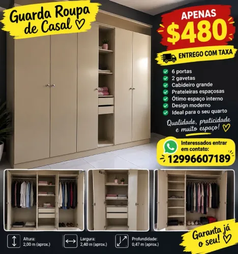 Vendo guarda-roupa de casal