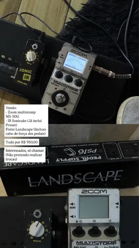 Pedal Zoom MS-50G, IR Sonicake e fonte Landscape