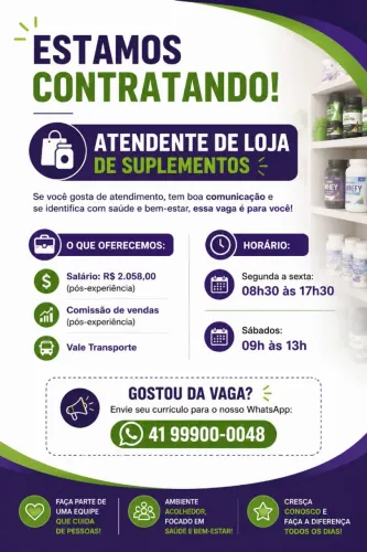 Vaga atendente de loja