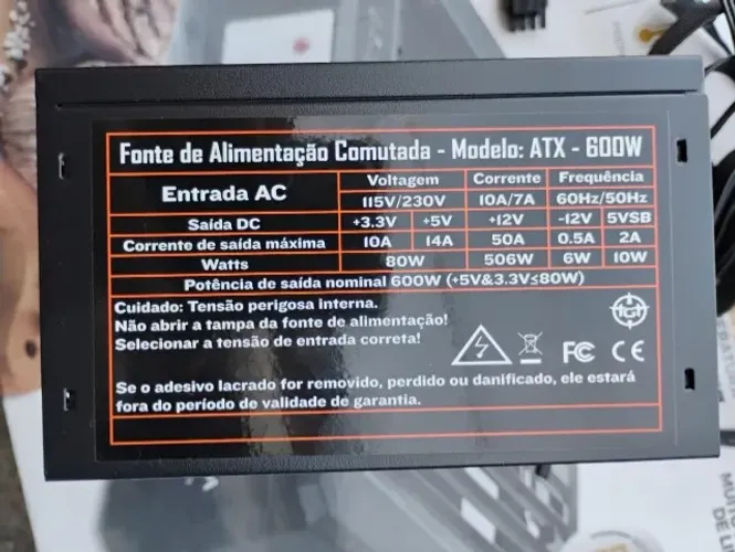 Fonte Tgt Tomahawk T3, 600w, Preto, Tgt-t2wk600-bk01