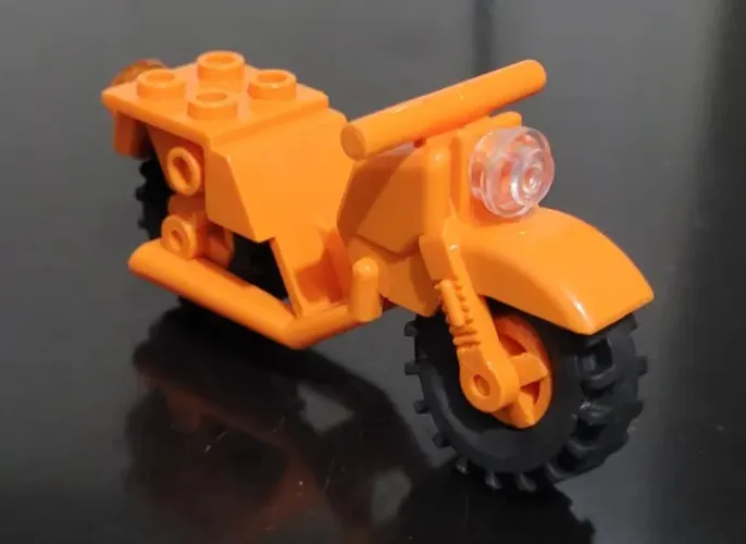 Moto Laranja Miniatura Lego Motorcycle City Orange Para bonecos Lego