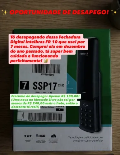 Fechadura eletrônica Intelbras