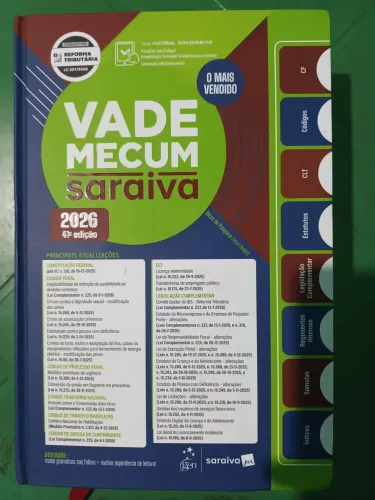 Vade Mecum Saraiva novo e atualizado 2026 ótimo para estudos e OAB