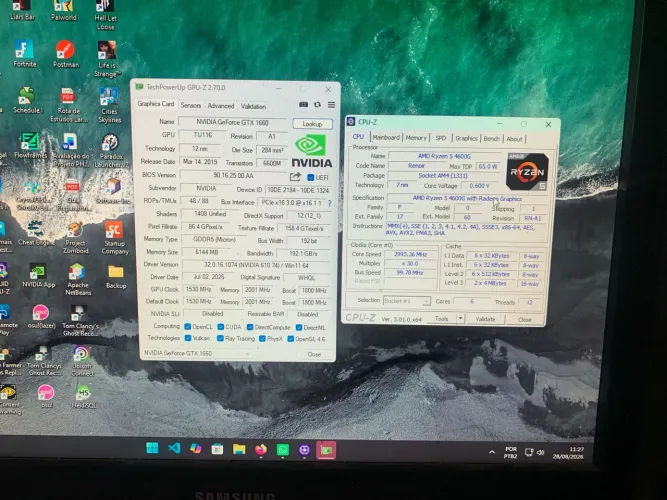 Pc Ryzen 5 4600g + GTX 1660