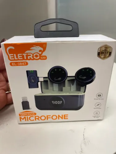 Microfone lapela redondo sem fio para Android e iPhone 