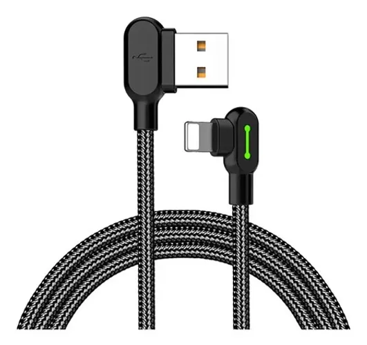 Cabo Usb-A Para iPhone Lightning 3 Metros 90º Com Led Mcdodo 