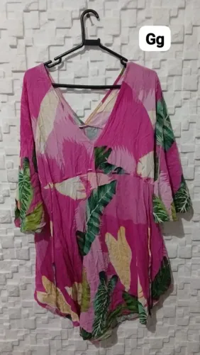 Vestido floral g/gg otimo caimento, em viscose