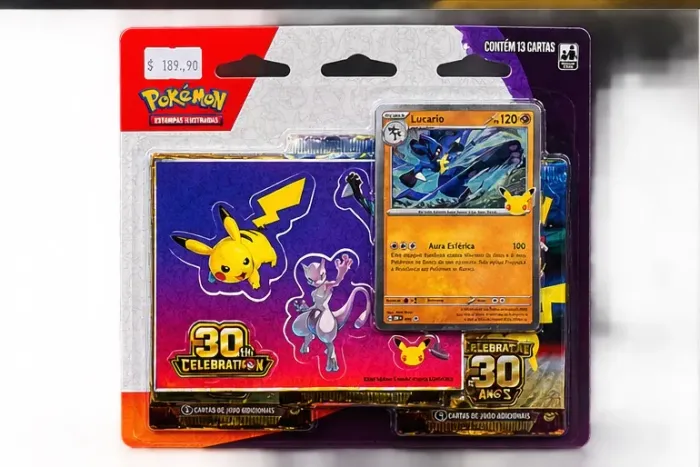 Pokémon Celebração de 30 anos - Blister Triplo com Adesivo Lucario