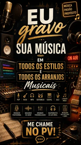 TRANSFORME SUA HISTÓRIA EM MÚSICA. TRANSFORME MOMENTOS EM ETERNIDADE.