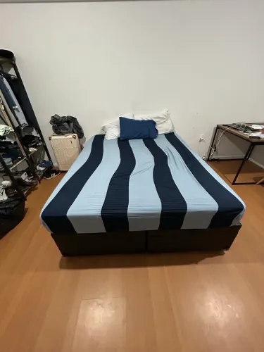 Base para Cama Box Queen Martin Premium com Baú (45x158x198) Preta