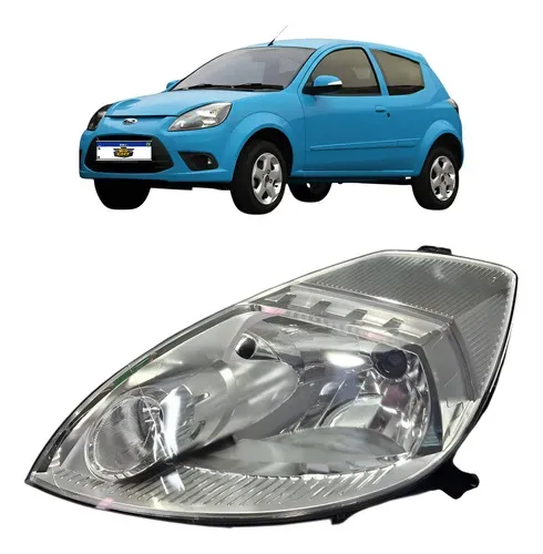 Farol Esquerdo Ford Ka 2008 2009 A 2013 2014 Máscara Cromada Esquerdo/motorista