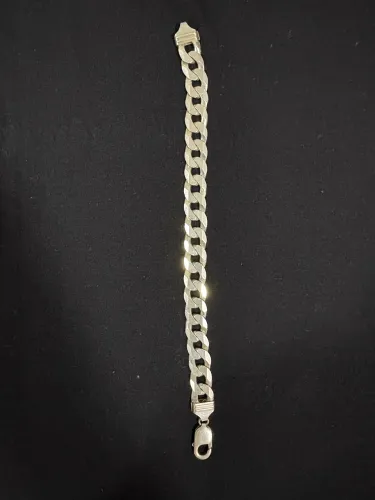 Pulseira cubana 8mm prata 925