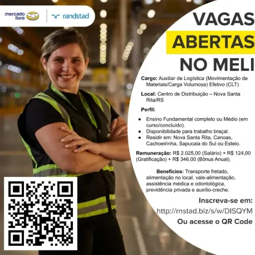Auxiliar de Logística - Mercado Livre - Nova Santa Rita/RS