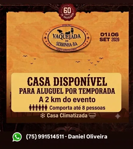 Casa aluguel por temporada vaquejada de Serrinha Ba
