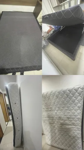 CAMA BOX BAU E COLCHÃO CASAL