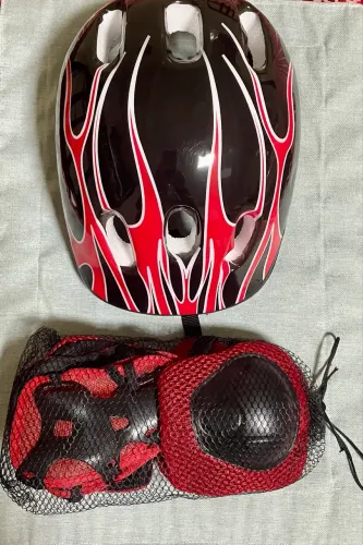 Capacete bicicleta infantil Kit proteção esportiva