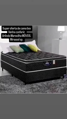Conjunto Box, Base box Mais Colchão Molas Ensacadas Pérola Negra Gazin Medida 1 38 X 1,88