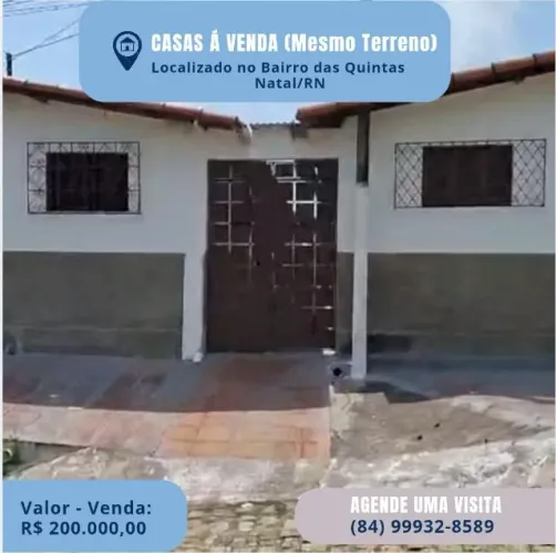 CASAS A VENDA NO BAIRRO DAS QUINTAS  E ALUGO APARTAMENTO EM CANDELARIA/NATAL-RN