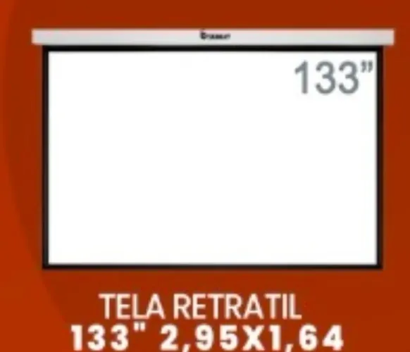 TELA DE PROJEÇÃO ELETRICA 220 VOLTS 133 POLEGADAS