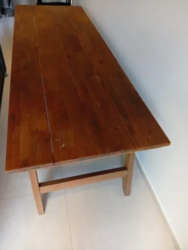 Mesa madeira com 10 cadeiras design Rattan