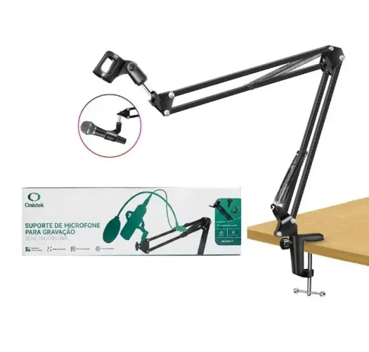Suporte Microfone Braço Articulado em Metal Onistek