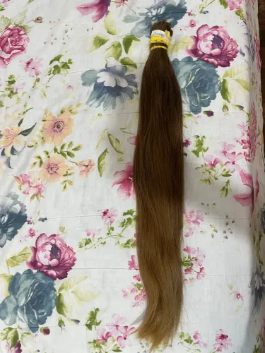 Cabelo humano virgem 55cm 200g, liso loiro escuro