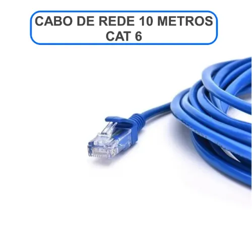 Cabo de Rede Ethernet CAT6 10 metros 10 Gigabit UTP Patch Cord Lacrado