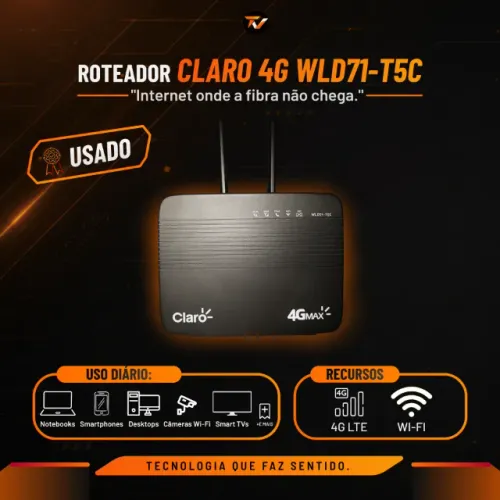 Roteador 4G Claro WLD71-T5C Desbloqueado | SEMINOVO | Resetado de Fábrica