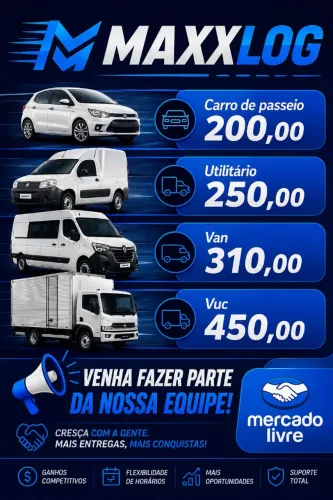 Oportunidade!! Seja um entregador do mercado livre. Venha fazer parte do nosso time!