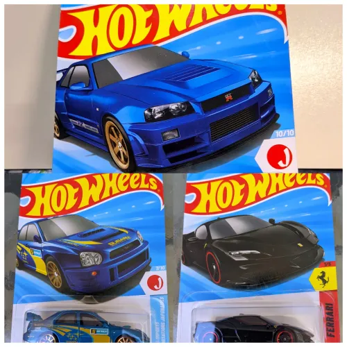 Combo Subaru, Ferrari e Skyline Hot Wheels