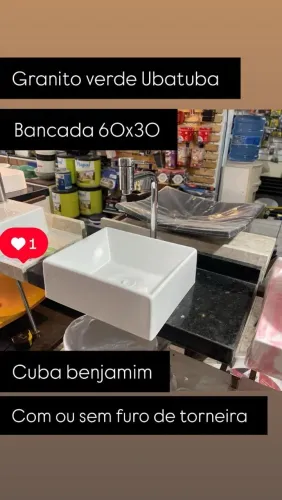 Pia para banheiro 60x30 bancada granito