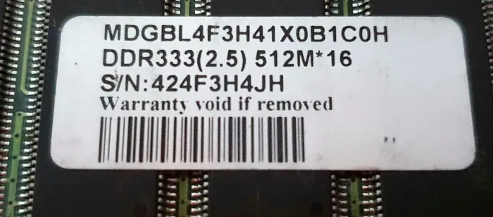 Memória RAM DDR3 512MB Bitz MDGBL4F3H41X0B1C0H Original Rara