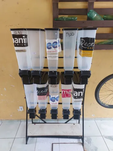 Dispenser Porta Ração Expositor Armazenador 10 Módulos 35L Preto<br>